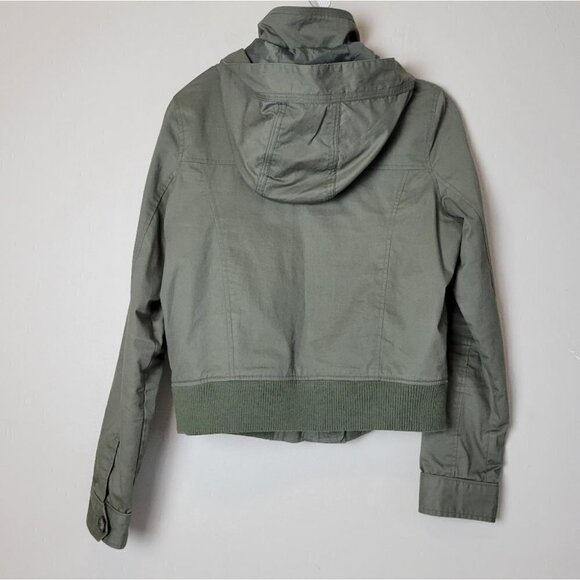 𝅺LOVE Tree Utility Style Hooded Jacket Army Green L - Picture 6 of 12
